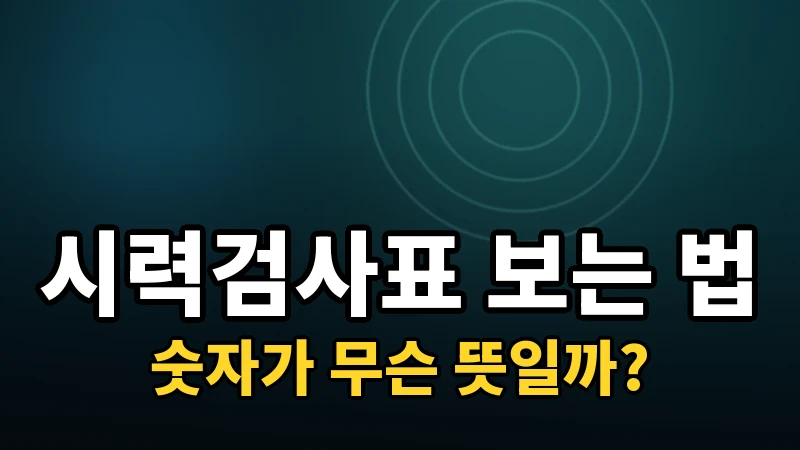 시력검사표 보는 법